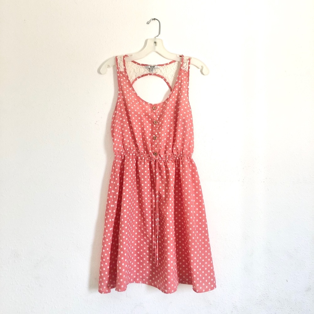Pink polka dot dress